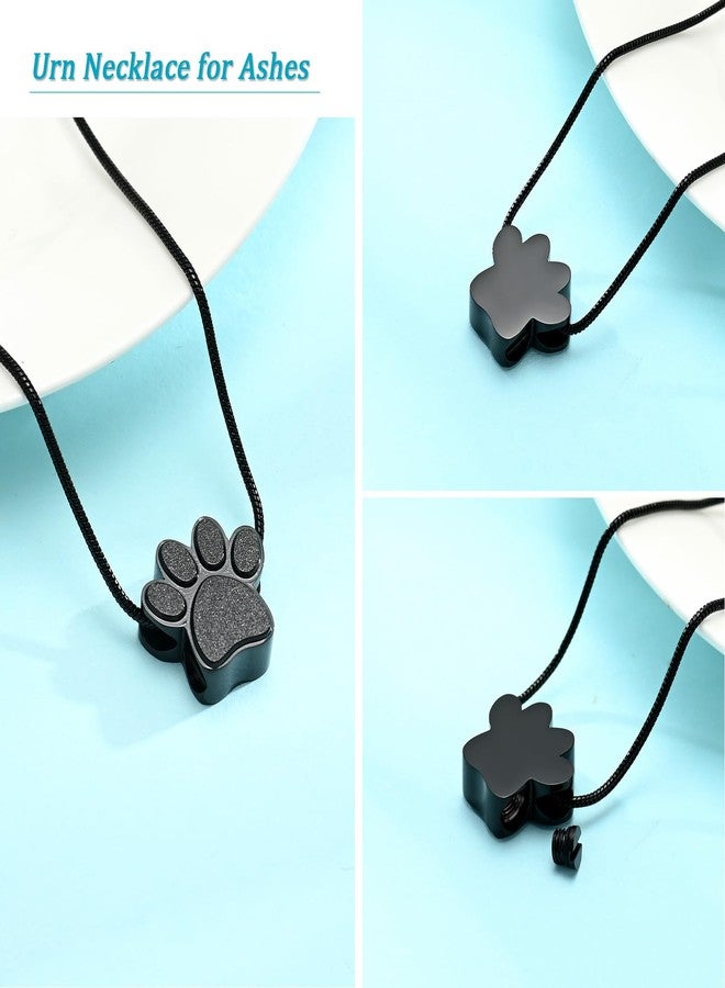 Hearbeingt Pet Cremation Jewelry for Ashes Urn Necklace Paw Print Pet Keepsake Jewelry for Dog's/Cat's Ashes Pendant Memorial Gifts - Image 3